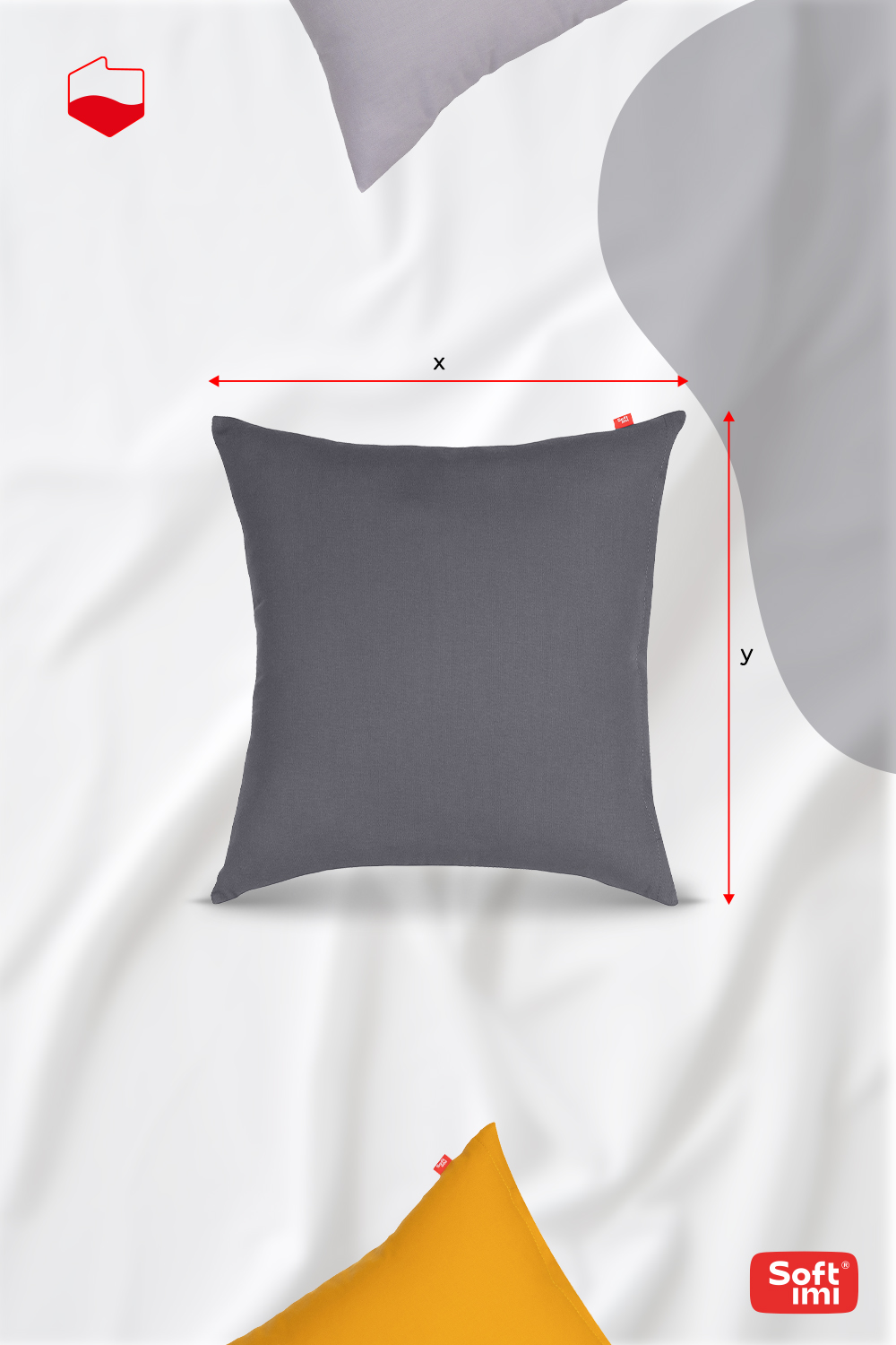 POSZEWKA NA PODUSZKĘ 40X40 JASIEK BAWEŁNIANA DEKORACYJNA SZARA BAWEŁNA 100% Marka Softimi