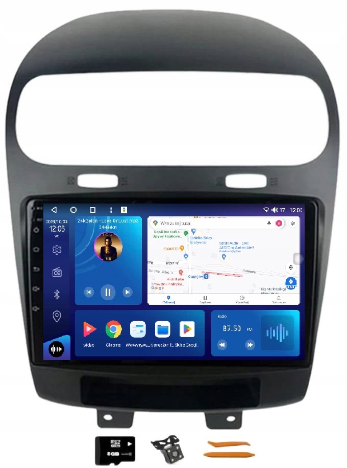 Android Auto Rádio Gps Lte 256GB Qled Carplay Dodge Journey 12-20 Fiat Freemont