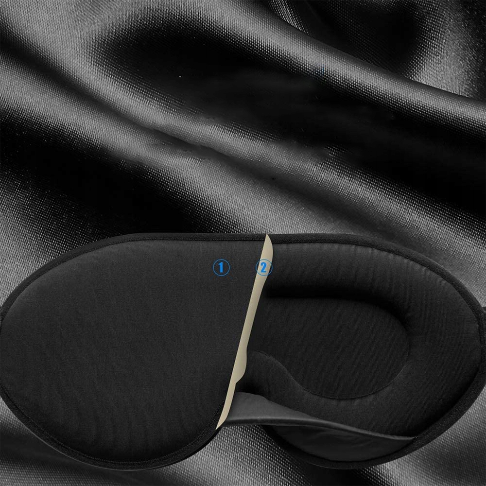 MASKA NA OCZY DO SPANIA 3D OPASKA NA LEPSZY SEN PIANKA PAMIĘCIOWA Kolor czarny