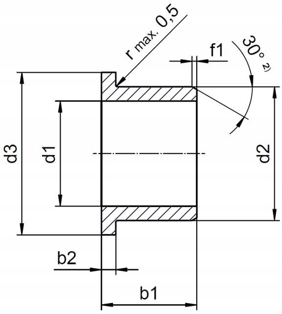 Tuleja ślizgowa z kołnierzem MFM-2026-30 Model MFM-2026-30