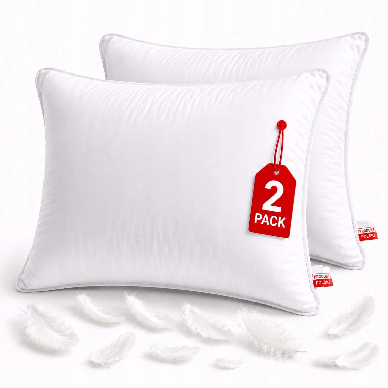 2PACK Polštáře 70x80 Antialergické Nadýchané Tlusté Polsko Kvalita Oeko-tex