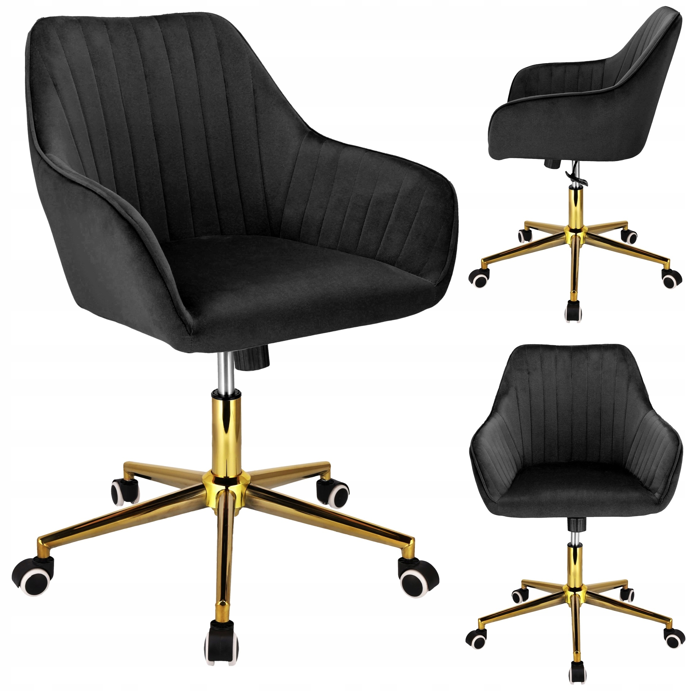 Elegantné otočné kancelárske kreslo Corum Kreslo čierne JUMIhome