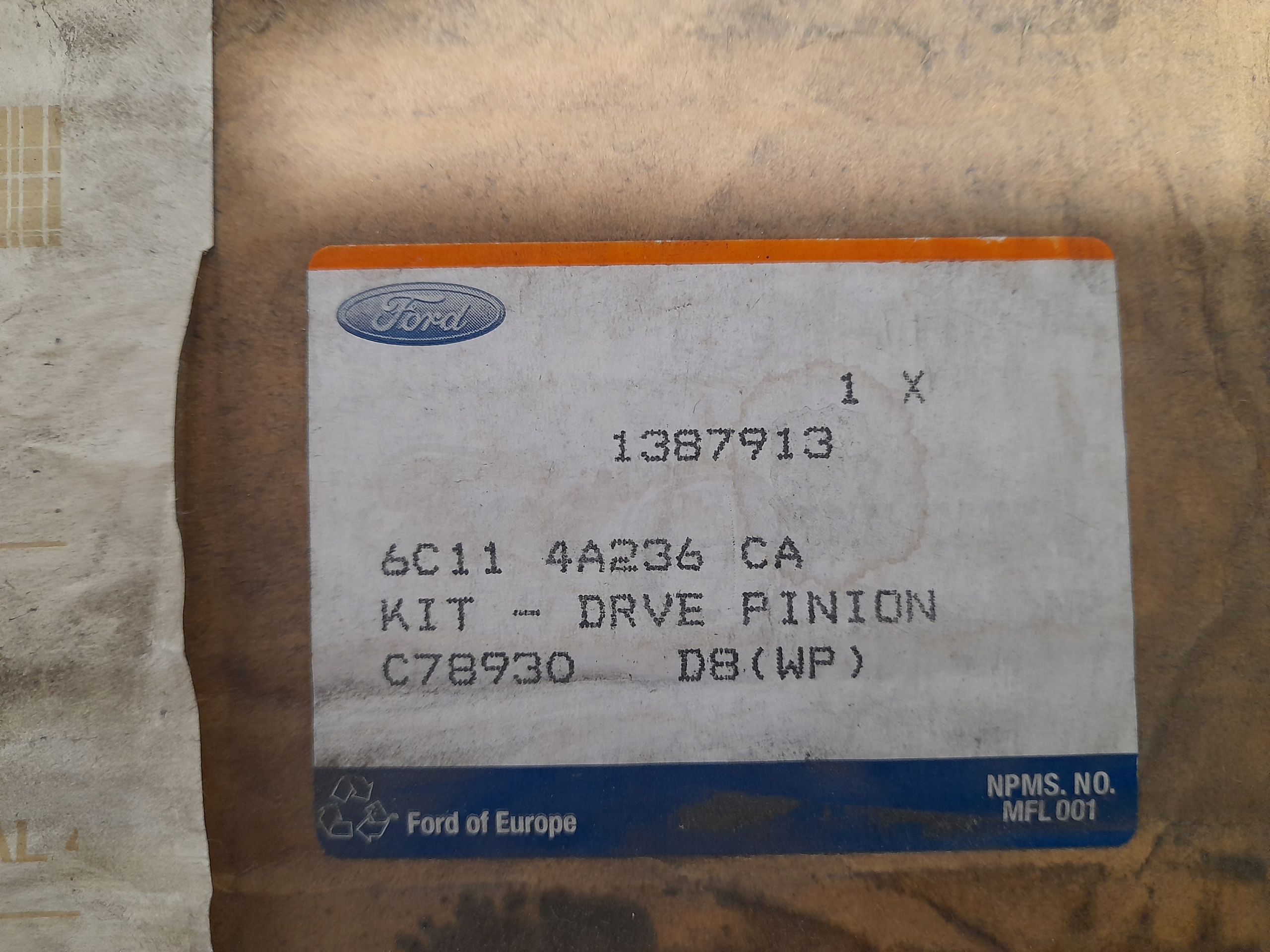 KOLO ZEBATE I ZEBNIK DYFERENCJALU FORD TRANSIT Mk6 Part manufacturer Ford original OE