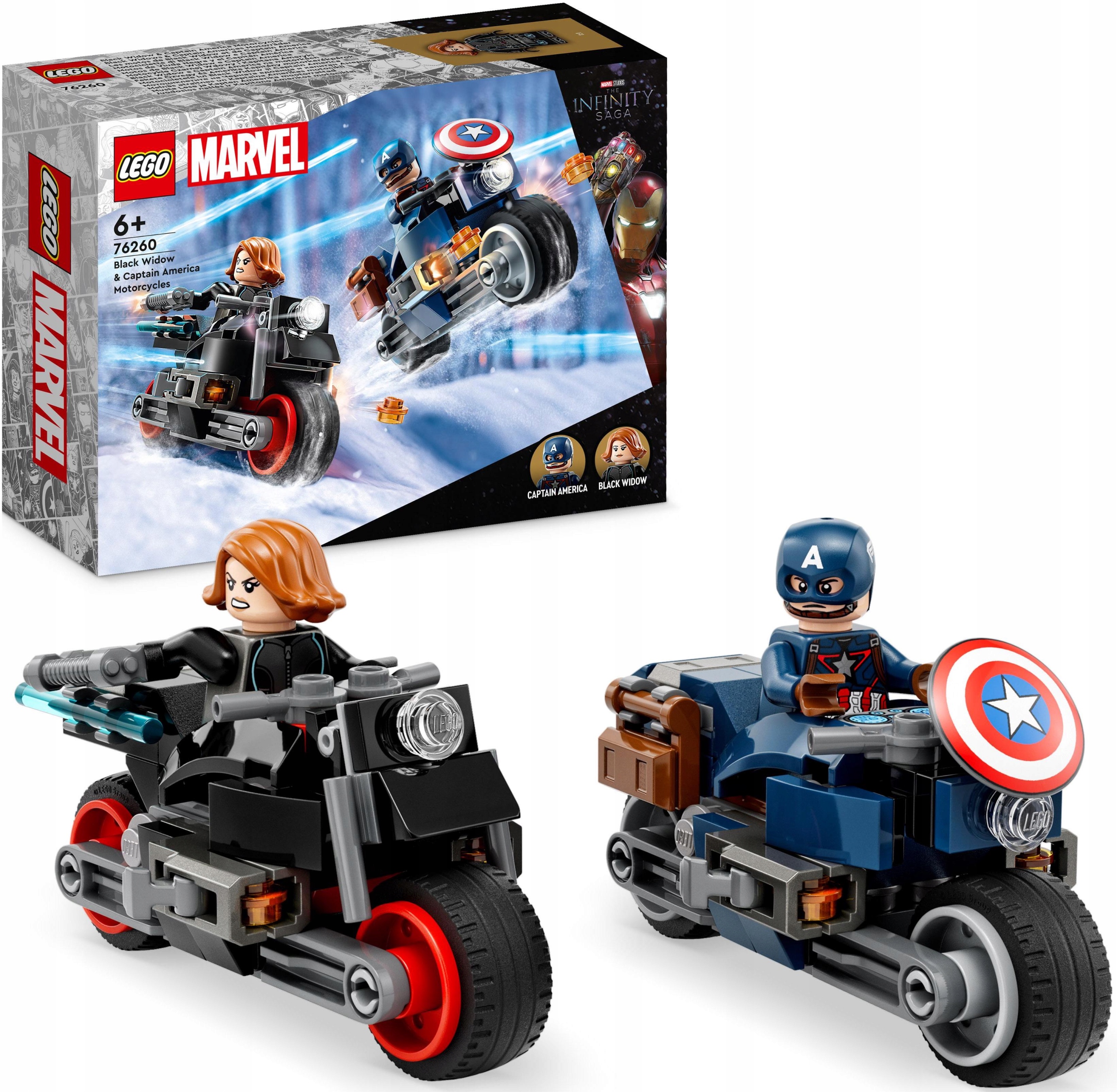 

Lego Marvel Motocykle Czarnej Wdowy i Kapita 76260