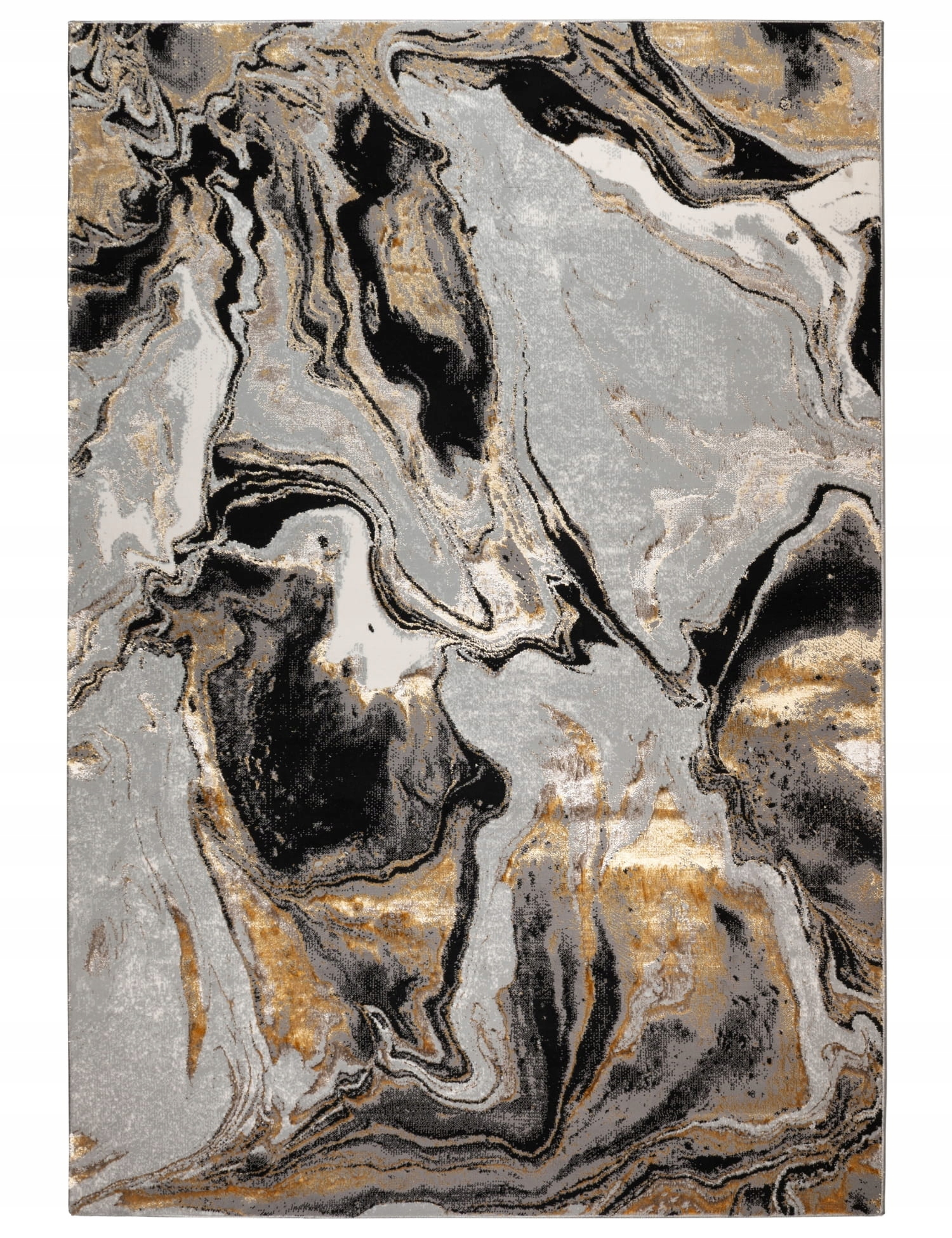 Koberec Glamour Grece 160x230 cm Mramor Šedý zlatý
