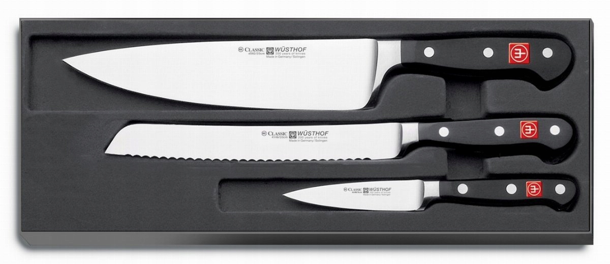 Wüsthof Classic Sada Nôž šéfa 20 cm, na chlieb 20 cm a zeleninu 9 cm