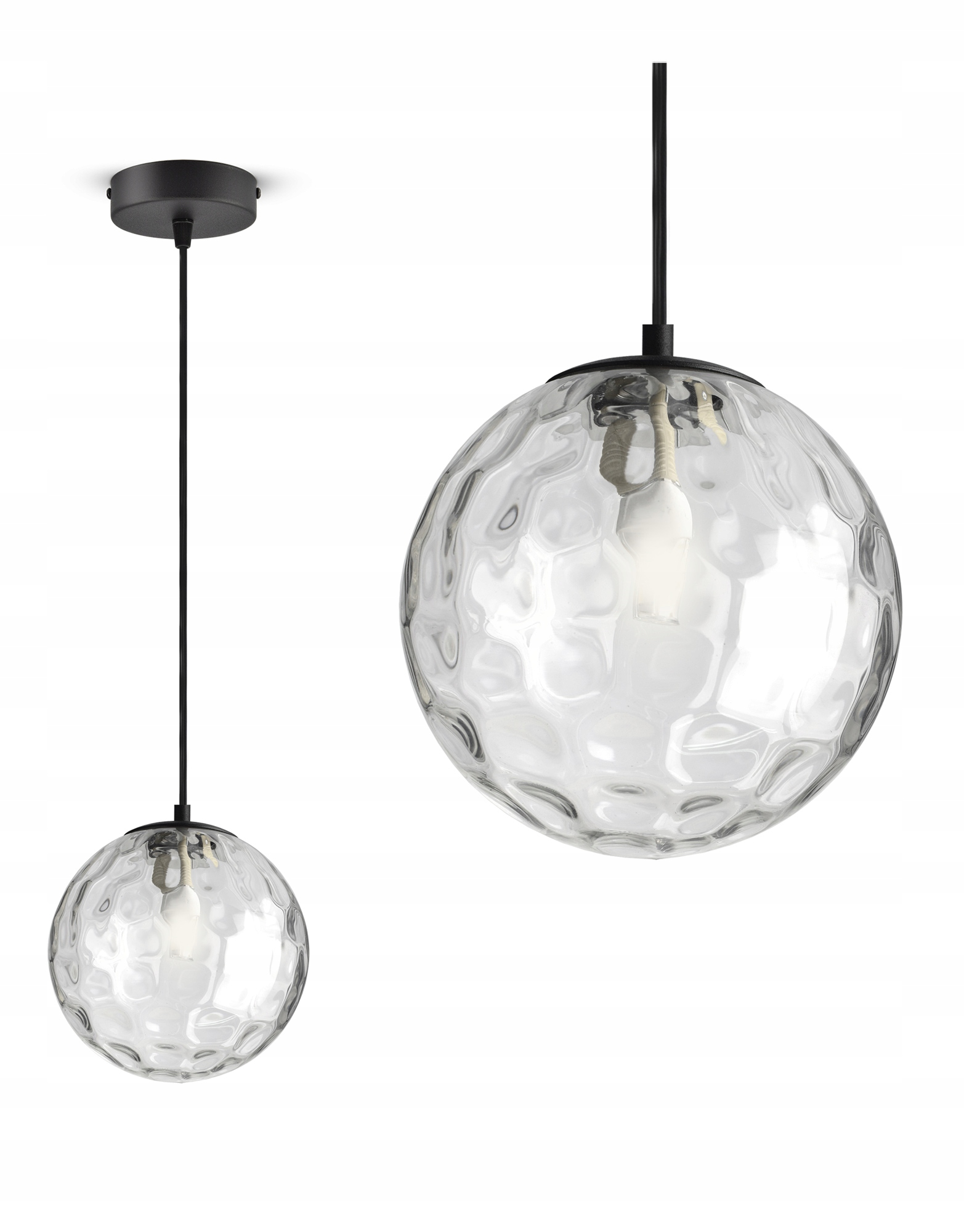 Lampa Wisząca Sufitowa Żyrandol Szklana Kula - EZ1 Texture LED G9 Marka Luxolar