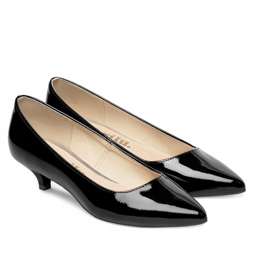 Brilu Polskie Lakierowane Szpilki Na Niskim Obcasie Paloma Czarne 39