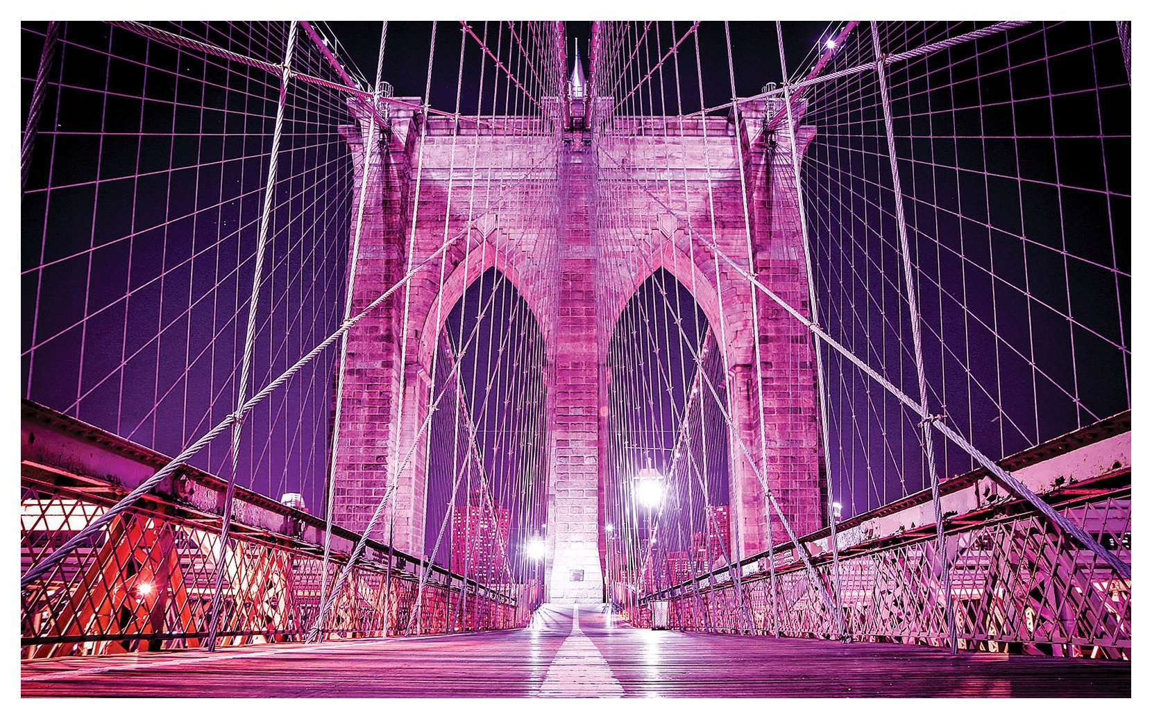 Fototapeta Brooklynský most v noci panorama města a světel 250x175 lepidlo