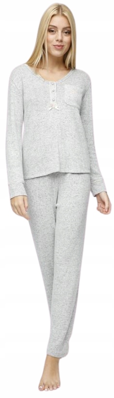 Příjemná Na Dotek Teplá A Pružná Šedá Viskózová Pyžama 5XL
