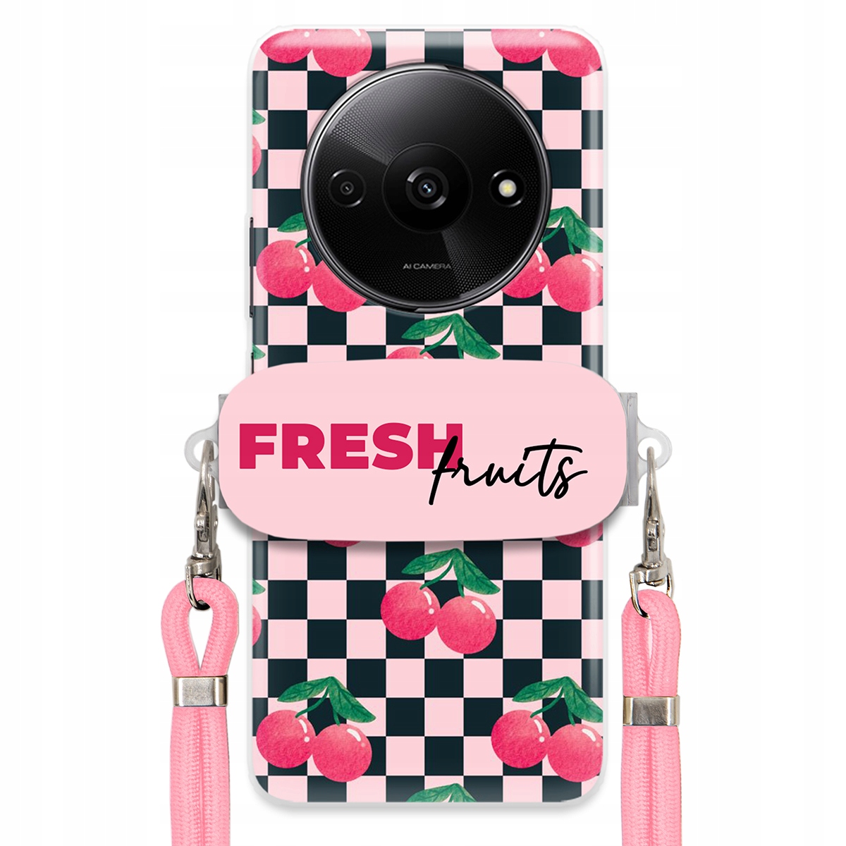 Pouzdro pro Xiaomi Redmi A3 4G Vodítko Crossbody+ Držák Šachovnice Fresh Fruits