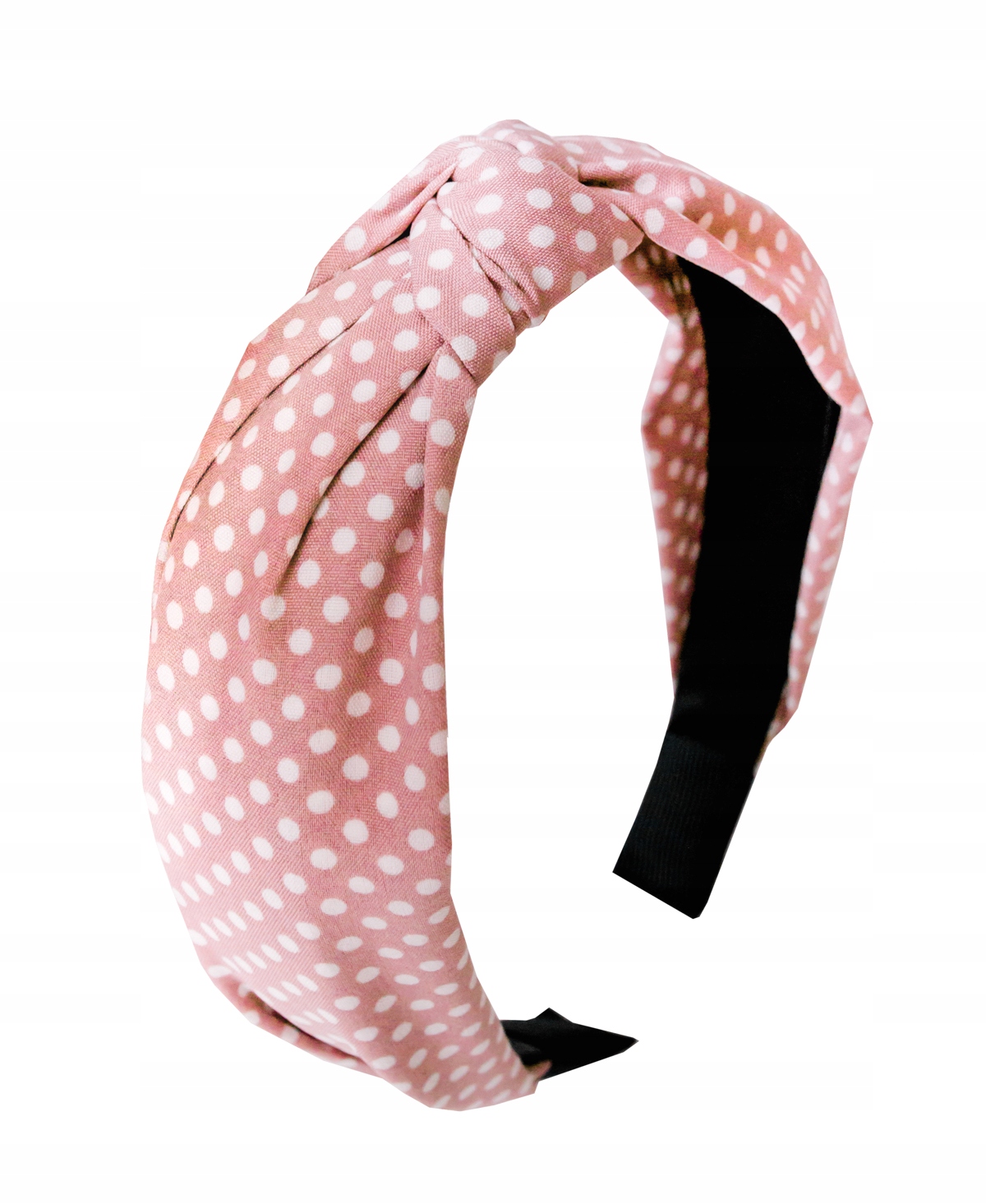 

Opaska do włosów Rużowa supeł węzeł Kropki Dot