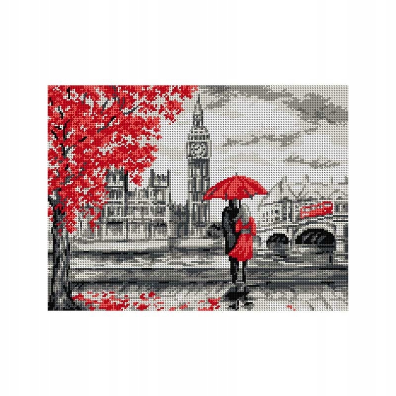 Vyšívací sada křížková, kanva+mulina, 30x40cm, Londýn (8032), Ariadna