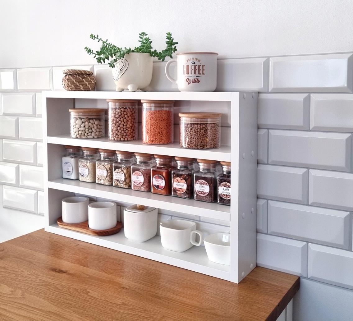 Półka kuchenna stojąca Biała 60 cm