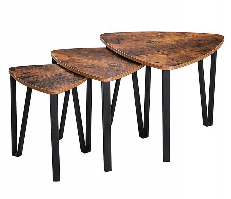 Značkový Stylový Zajímavý 3x Stůl Kávová Lavice Industriální Loftový Styl Sn