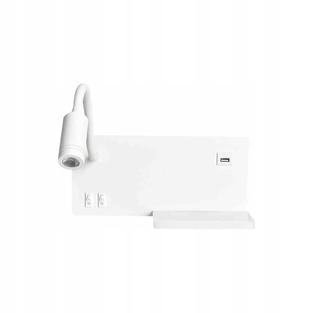 Nočná lampa s poličkou Shelf White Led 4W+5W+2W ľavá