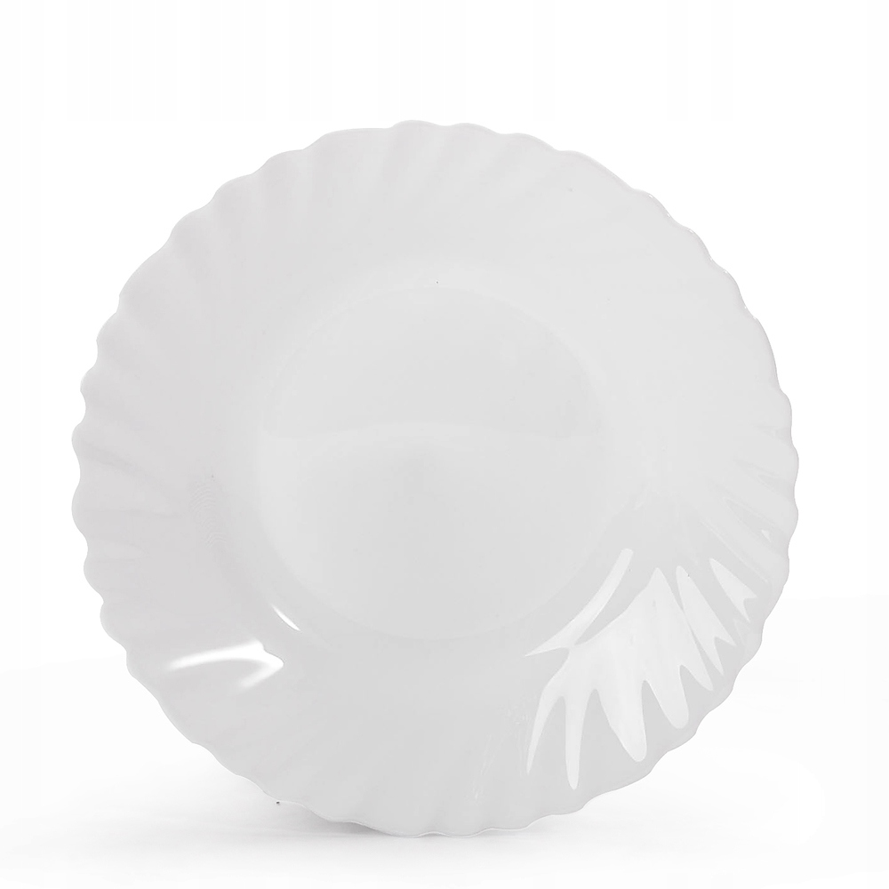 

Talerz obiadowy głęboki szklany biały 22,5 cm