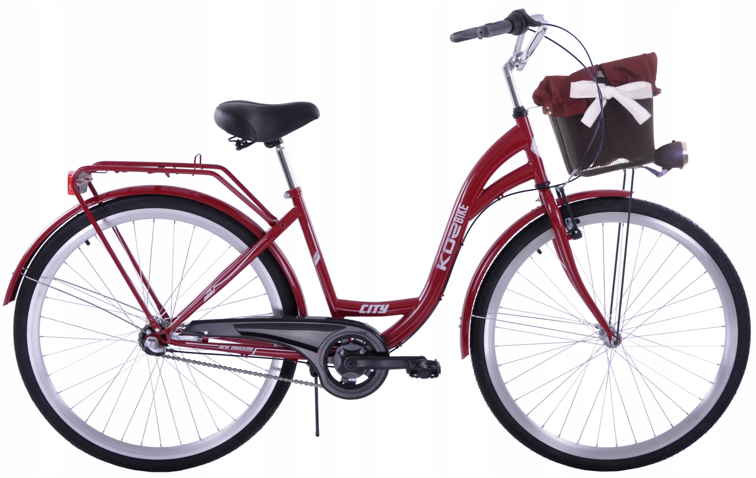 Rower miejski damski 28 Kozbike 3 biegi bordowy