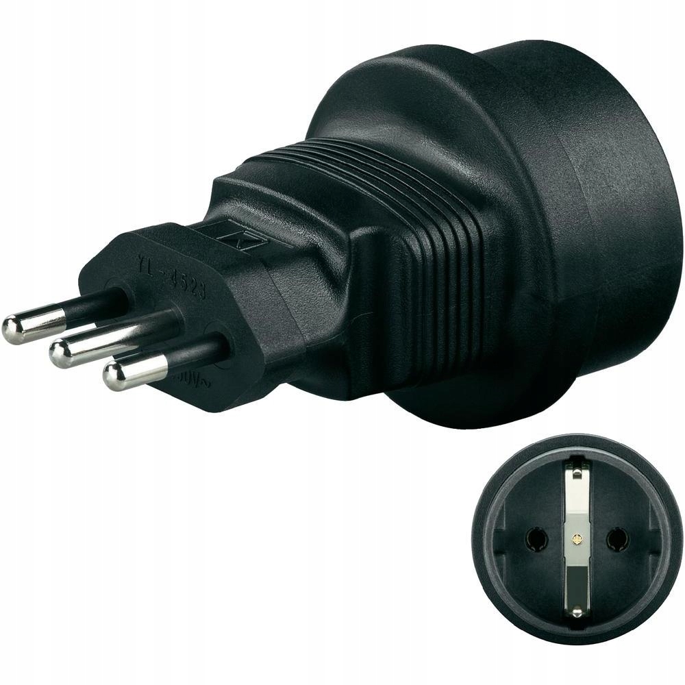 

Adapter podróżny z uziemieniem Włochy 3-pin 10A