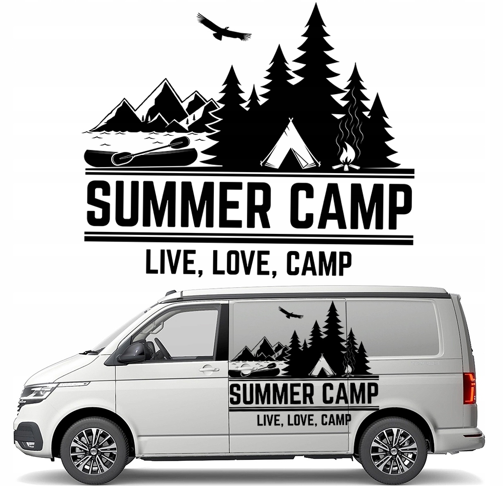 Nálepka Grafika na karavan a přívěs Summer Camp Las Kemping 90x109