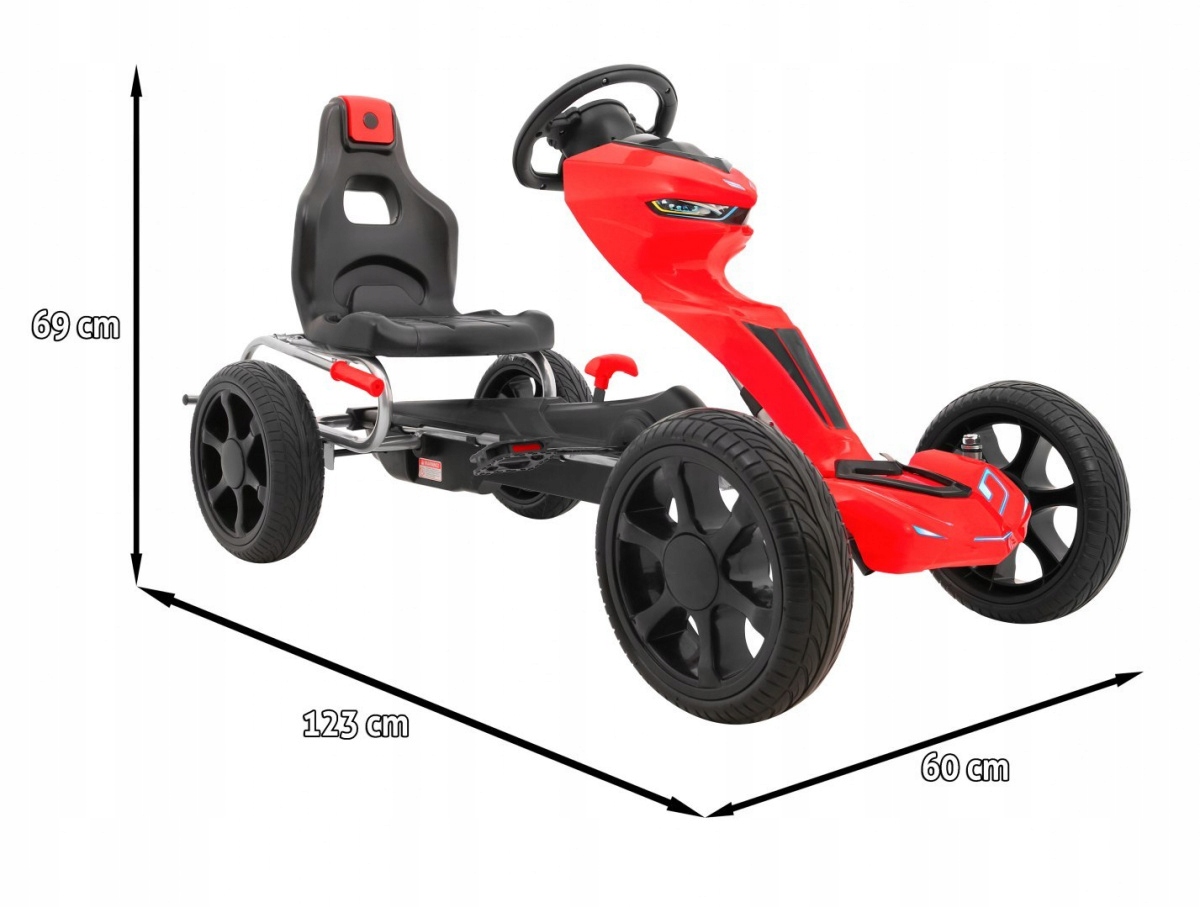 GOKART Grand Ride NA PEDAŁY PIANKOWE KOŁA HAMULEC Szerokość pojazdu 60 cm