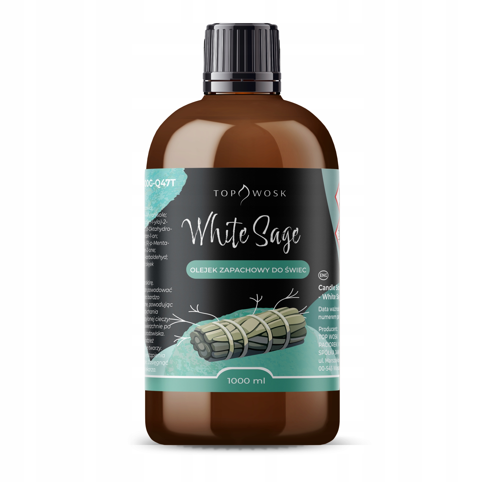 Vonný olej na sviečky White Sage 1000 ml vôňa do parafínového vosku