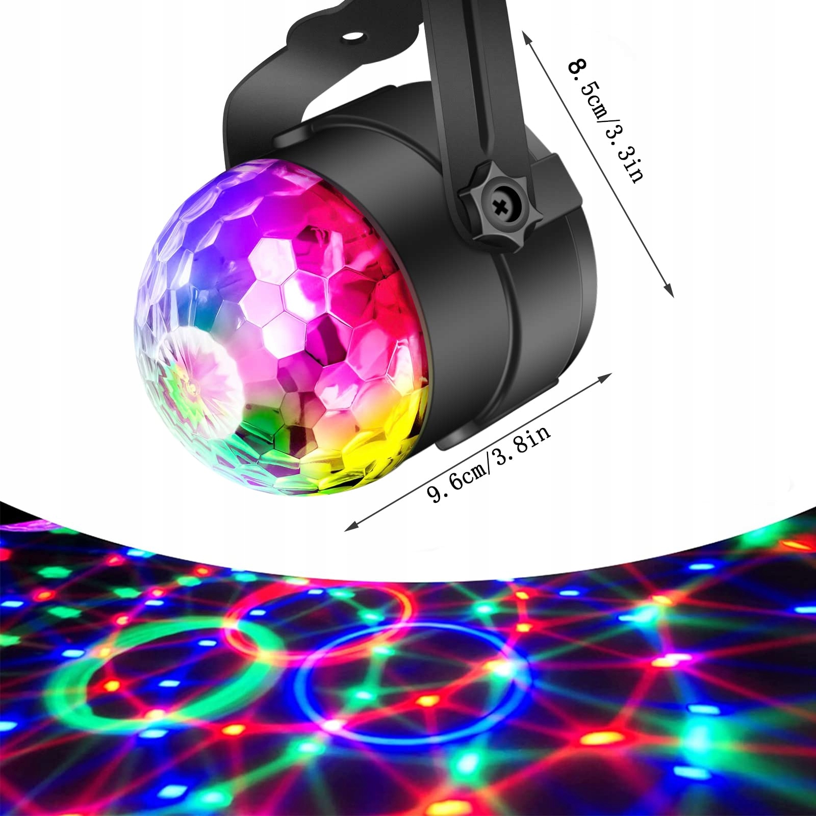 DISCO PROJEKTOR DISCO GÖMB REFLEKTOR LED RGB MINI KRISTÁLY LÁMPA Modell Kula dyskotekowa