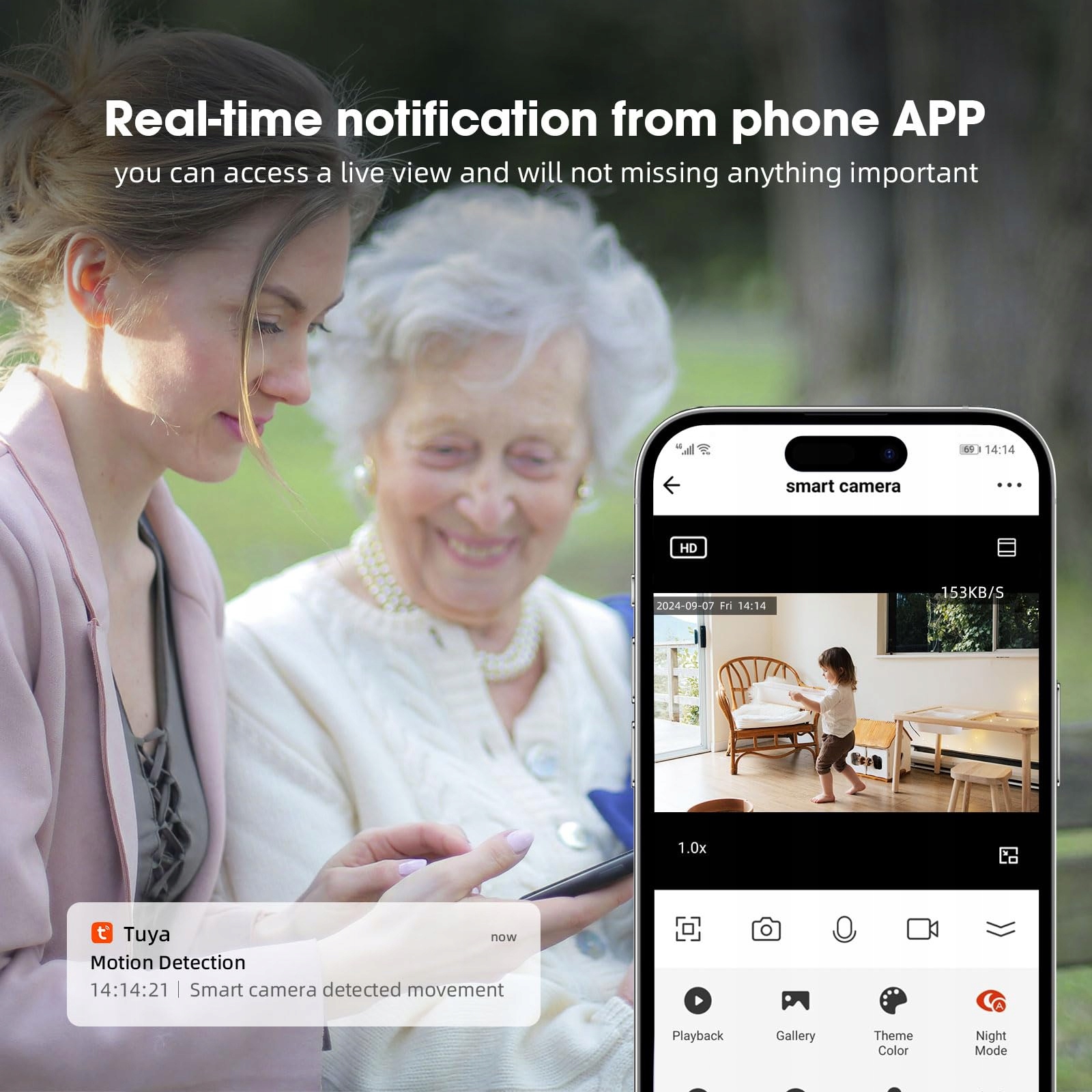 XNY Kamera 2MP Tuya Smart Life 1080P HD Pan Tilt WLAN Dwukierunkowy Audio — miniatura 4