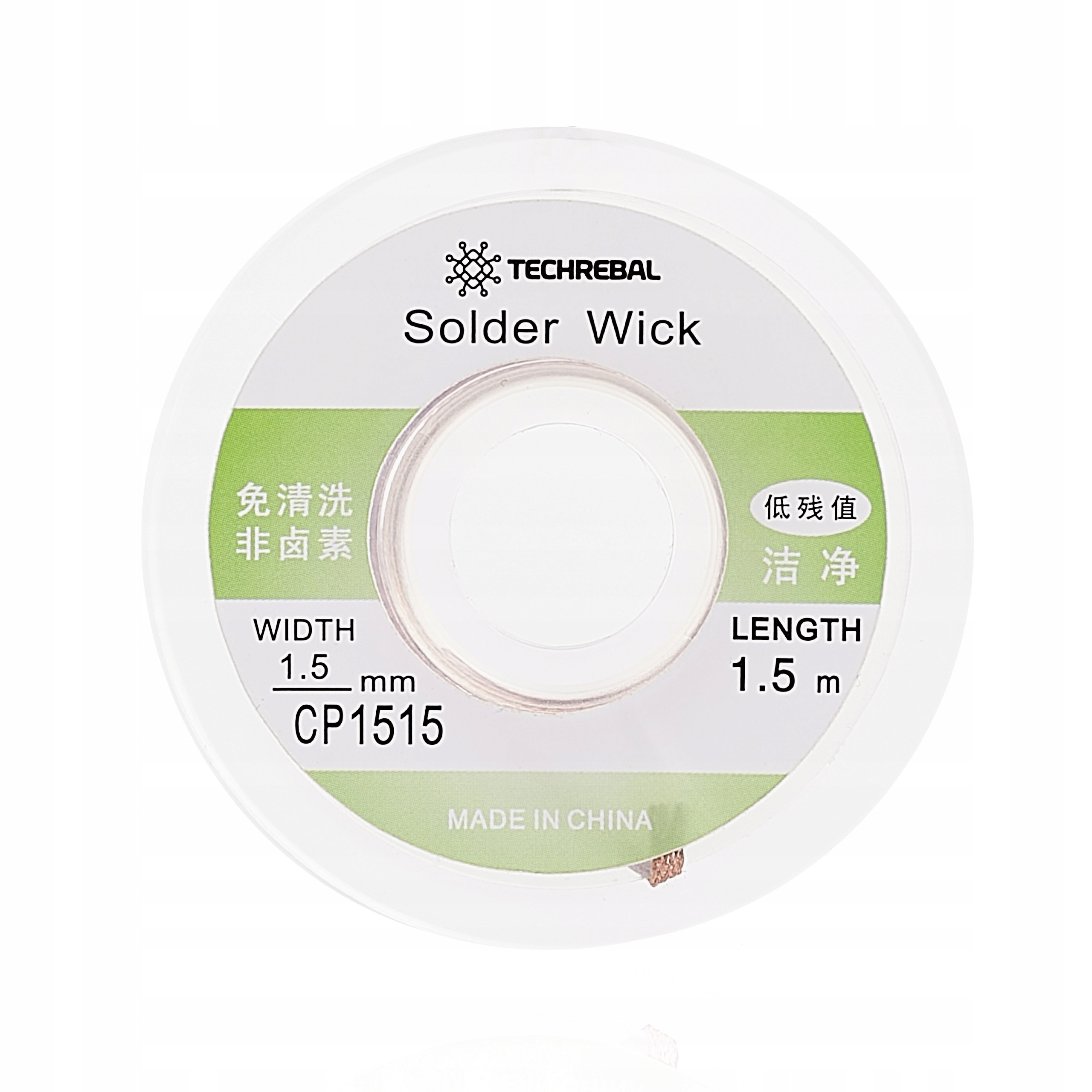 TAŚMA ROZLUTOWNICZA 1,5MM PLECIONKA LUTOWNICZA DO CYNY TECHREBAL CP-1515