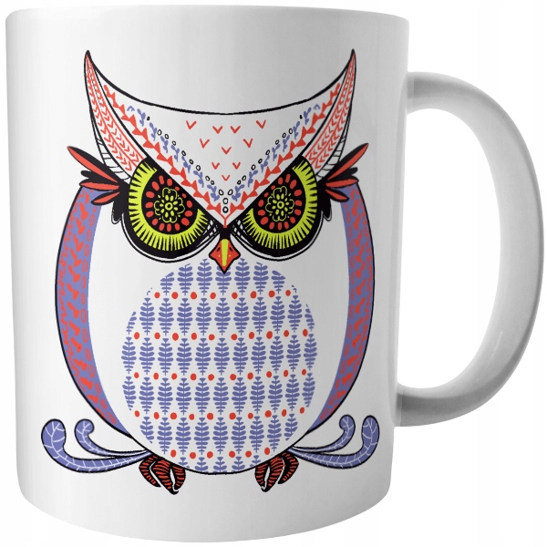 

Kubek Kolorowa Sowa nadruk kartonik