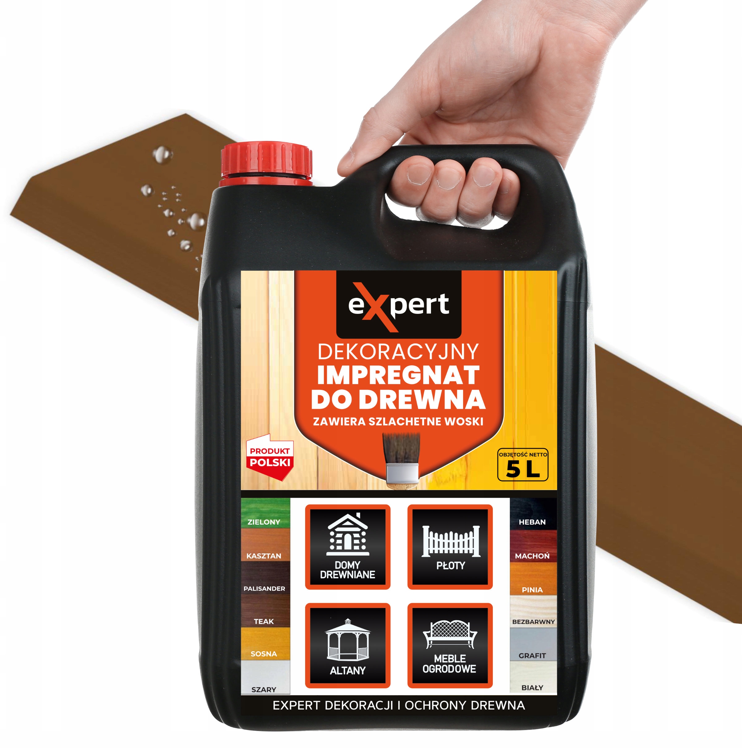 IMPREGNAT farba do drewna z WOSKAMI 5l TEAK