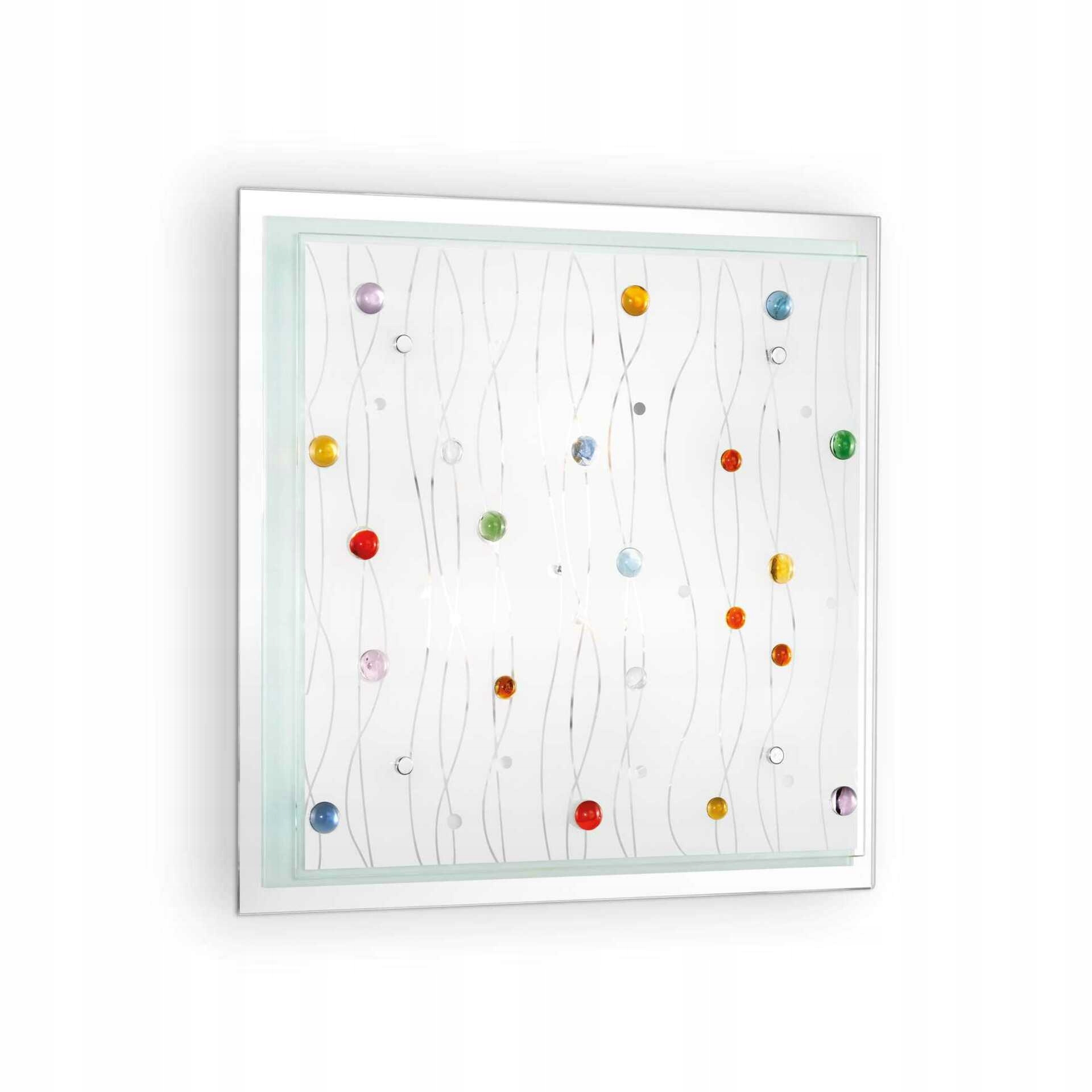 Nástenné/stropné svietidlo Ideal Lux Ocean PL3 Color E27 chróm/sklo