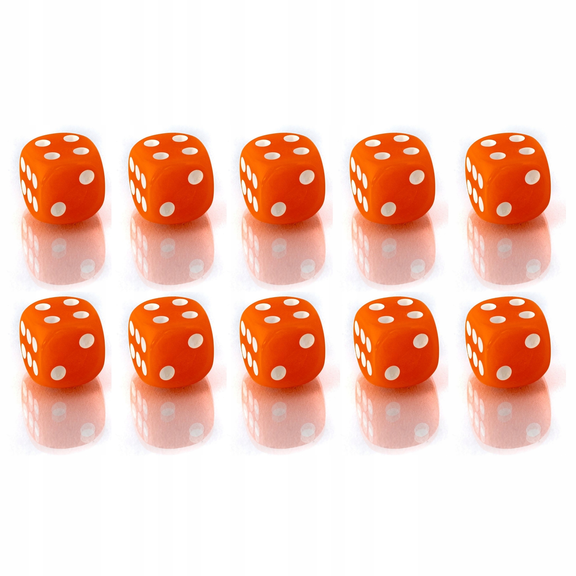ZESTAW 10 KOSTEK K6 RPG POMARAŃCZOWA 1,1 CM
