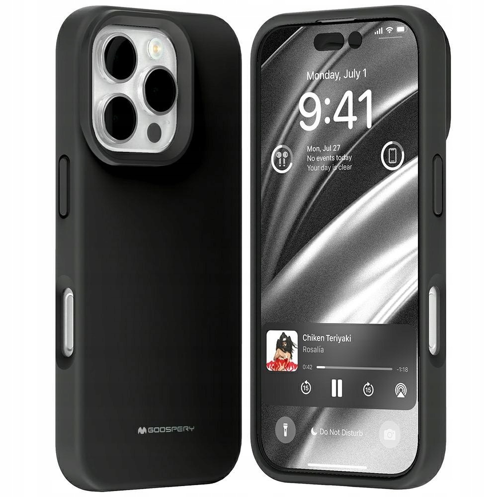 Etui Mercury Pure Magsafe Silicone do iPhone 16 Pro czarny