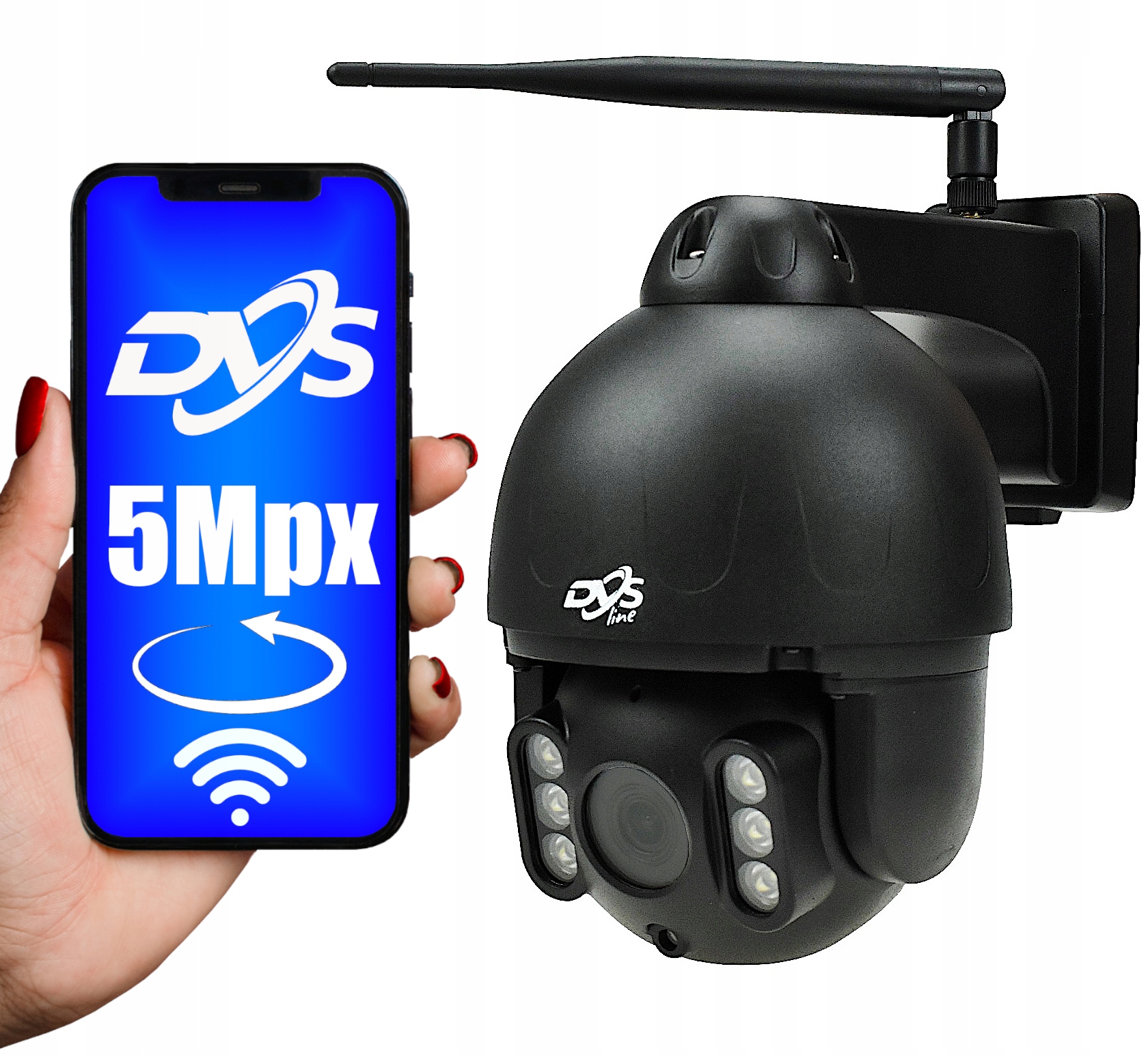 Otočná Kamera WiFi Ip 5Mpx Ptz Vonkajšia Čierna