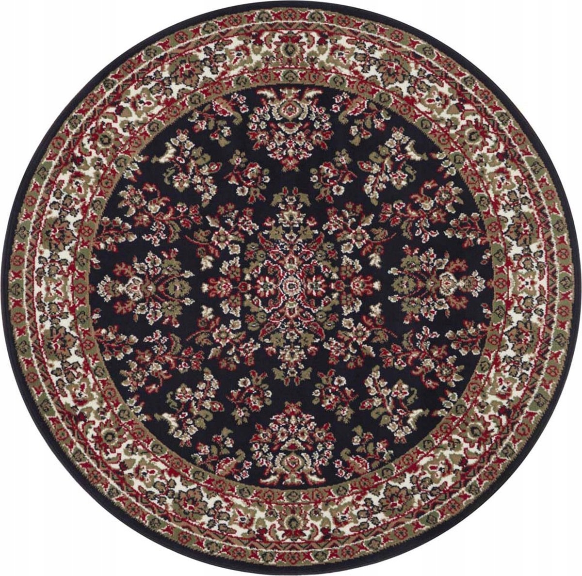 Kulatý koberec, modrý tradiční vzor 140 Cm