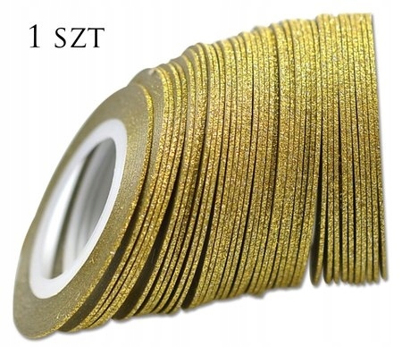 

Tasiemka Złota brokatowa do paznokci 1SZT