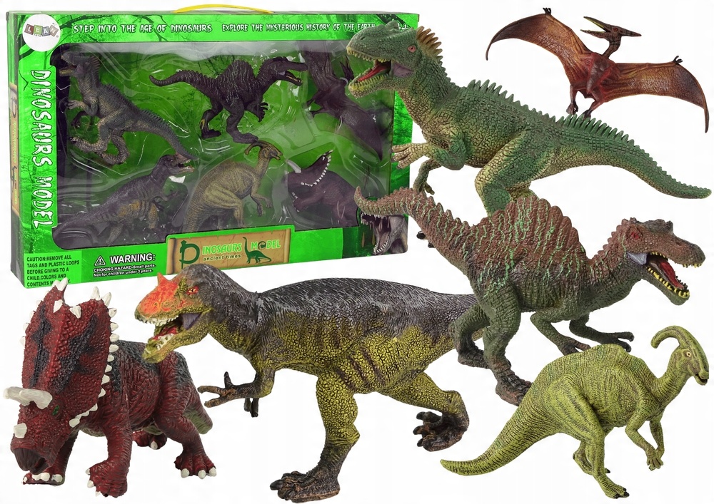 

Duży Zestaw Dinozaurów 6 sztuk Figurka Zabawki