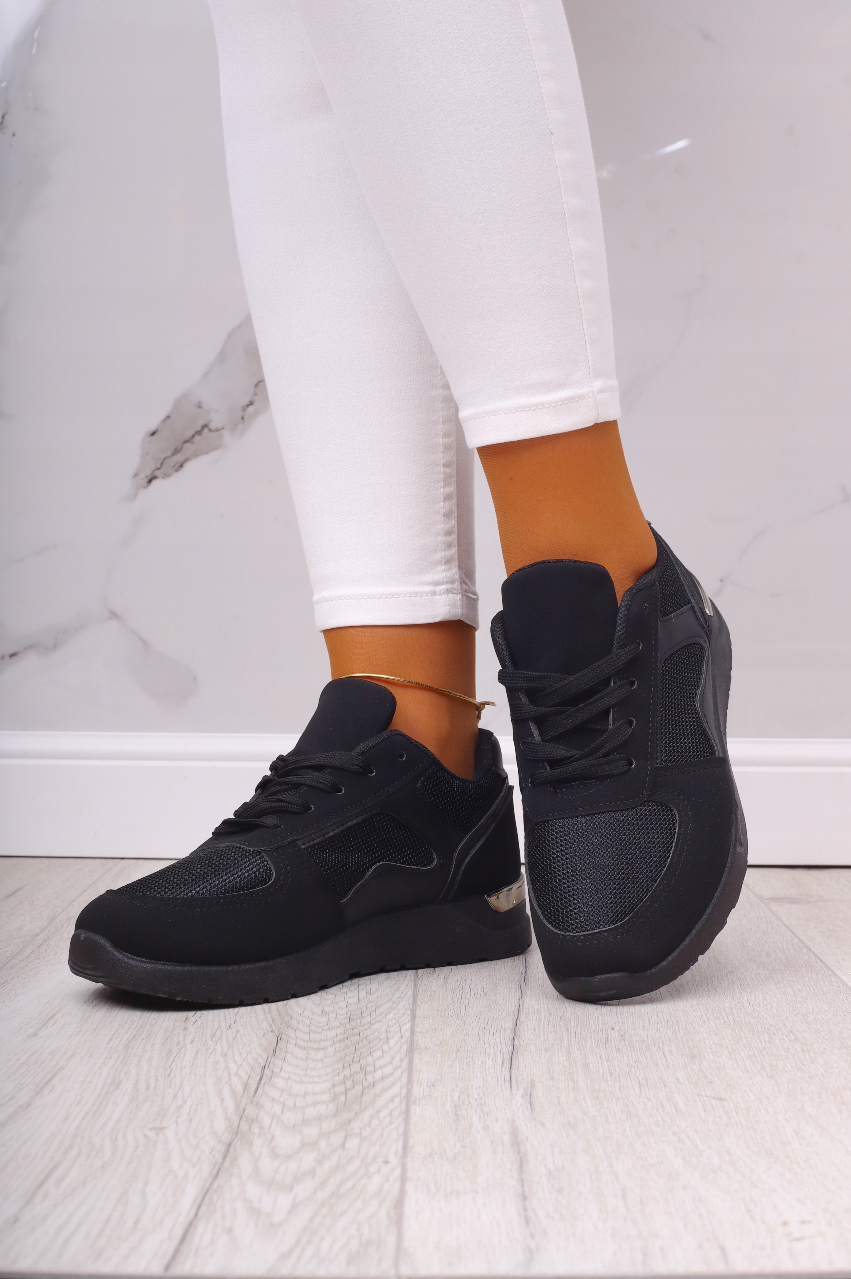 BUTY DAMSKIE CZARNE LEKKIE WYGODNE SNEAKERSY DO PRACY Rozmiar 41