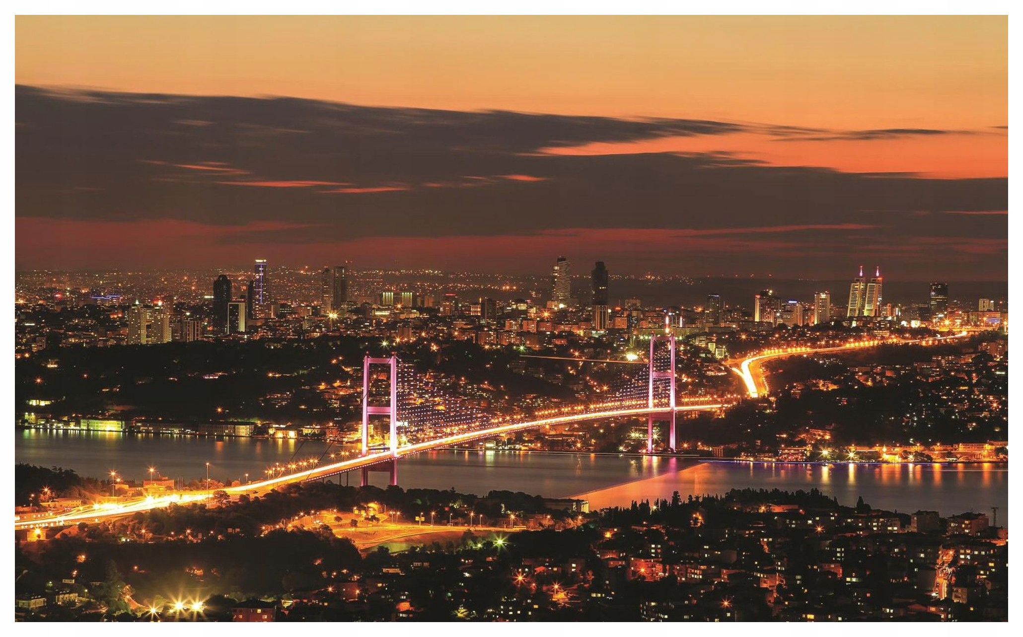 Vliesová fototapeta Bosfor v noci mestská krajina Istanbul 368x254 lepidlo