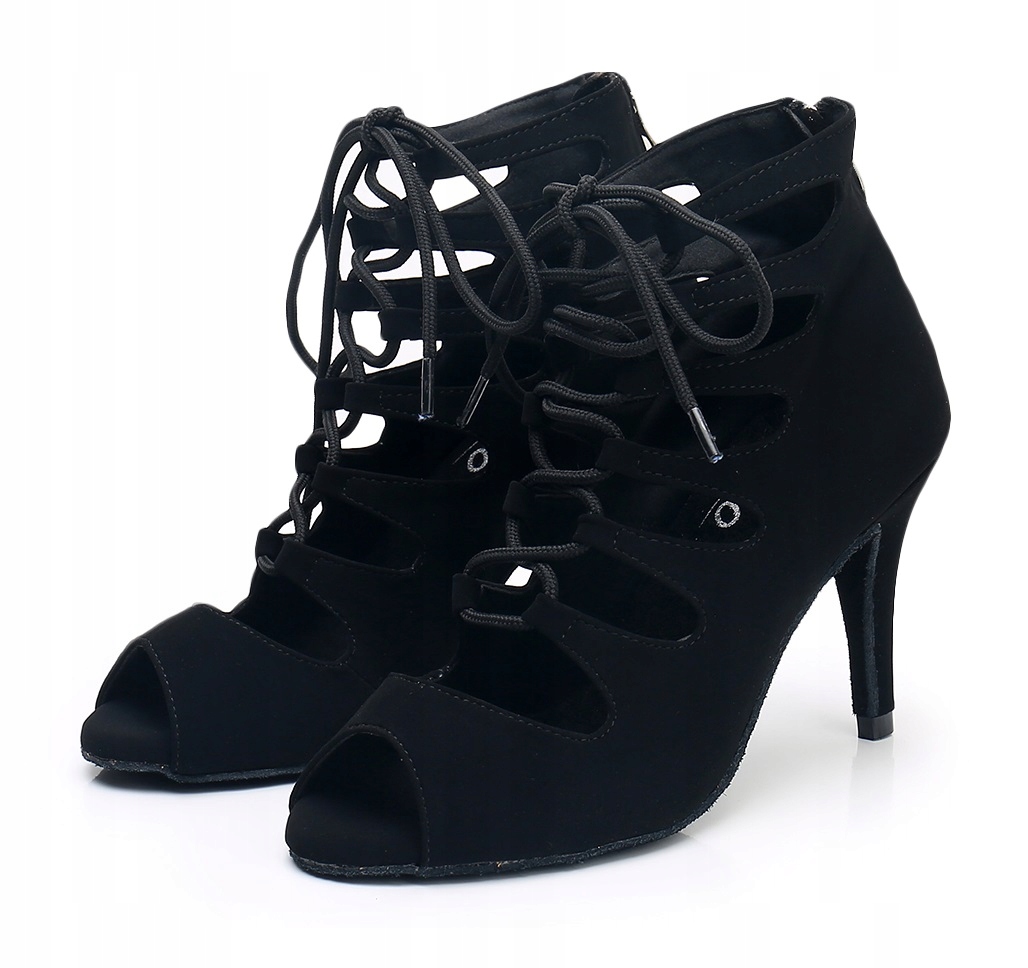 

Buty Do Tańca Taneczne Sznurowane Czarne 8,5cm
