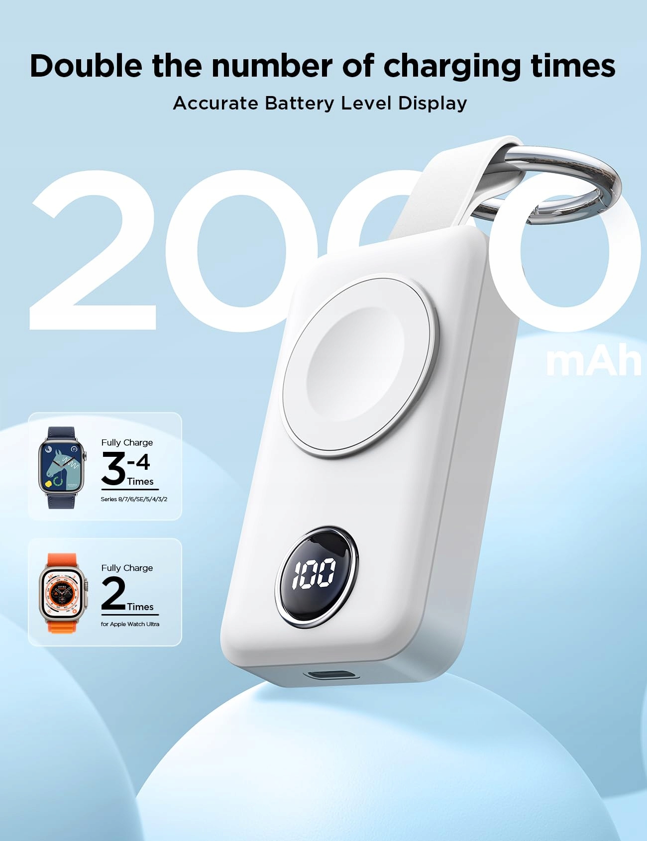 JOYROOM Bezprzewodowa ładowarka 2000 mAh do Apple Watch Series — miniatura 2