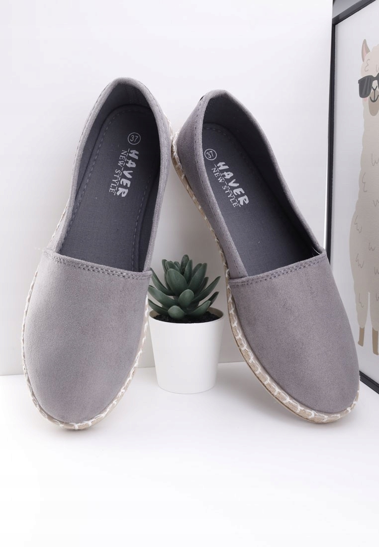 SZARE ESPARDYLE DAMSKIE WSUWANE PÓŁBUTY TENISÓWKI PŁASKIE WYGODNE Marka inna