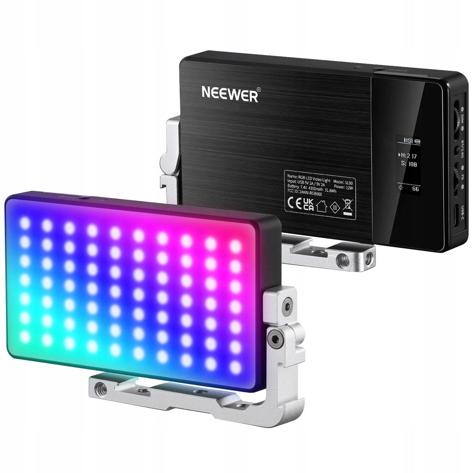 Neewer Rgb Led Panelové Světlo 12W 2500-10000K s Nastavitelným Držákem