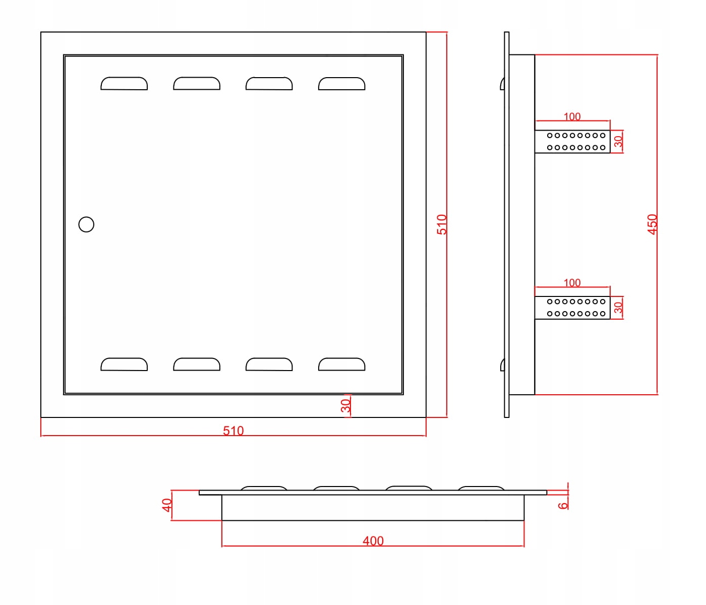 DRZWICZKI GAZOWE DRZWI REWIZYJNE ŻÓŁTE 45x45 Szerokość 510 mm