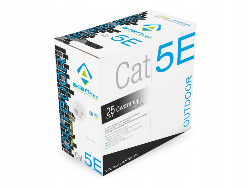 Skrętka kat.5E Utp drut Pe zewnętrzna 305m 100% miedź