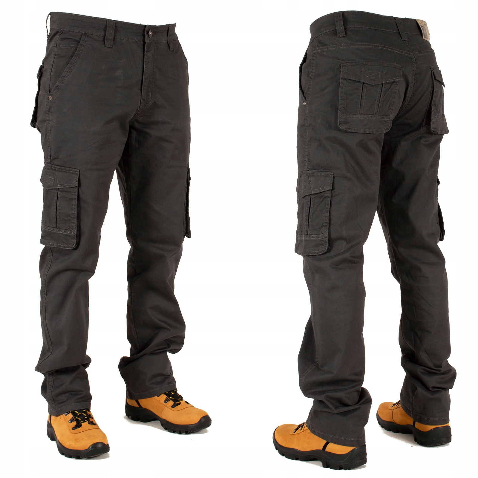 Spodnie męskie bojówki W:40 104 CM robocze szare