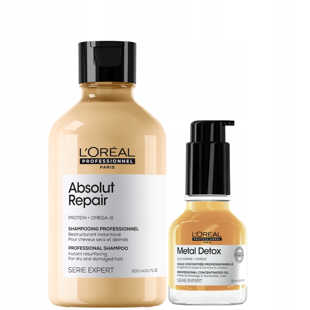Loreal Professionnel Absolut Repair Szampon, Olejek do Włosów 50ml Zestaw