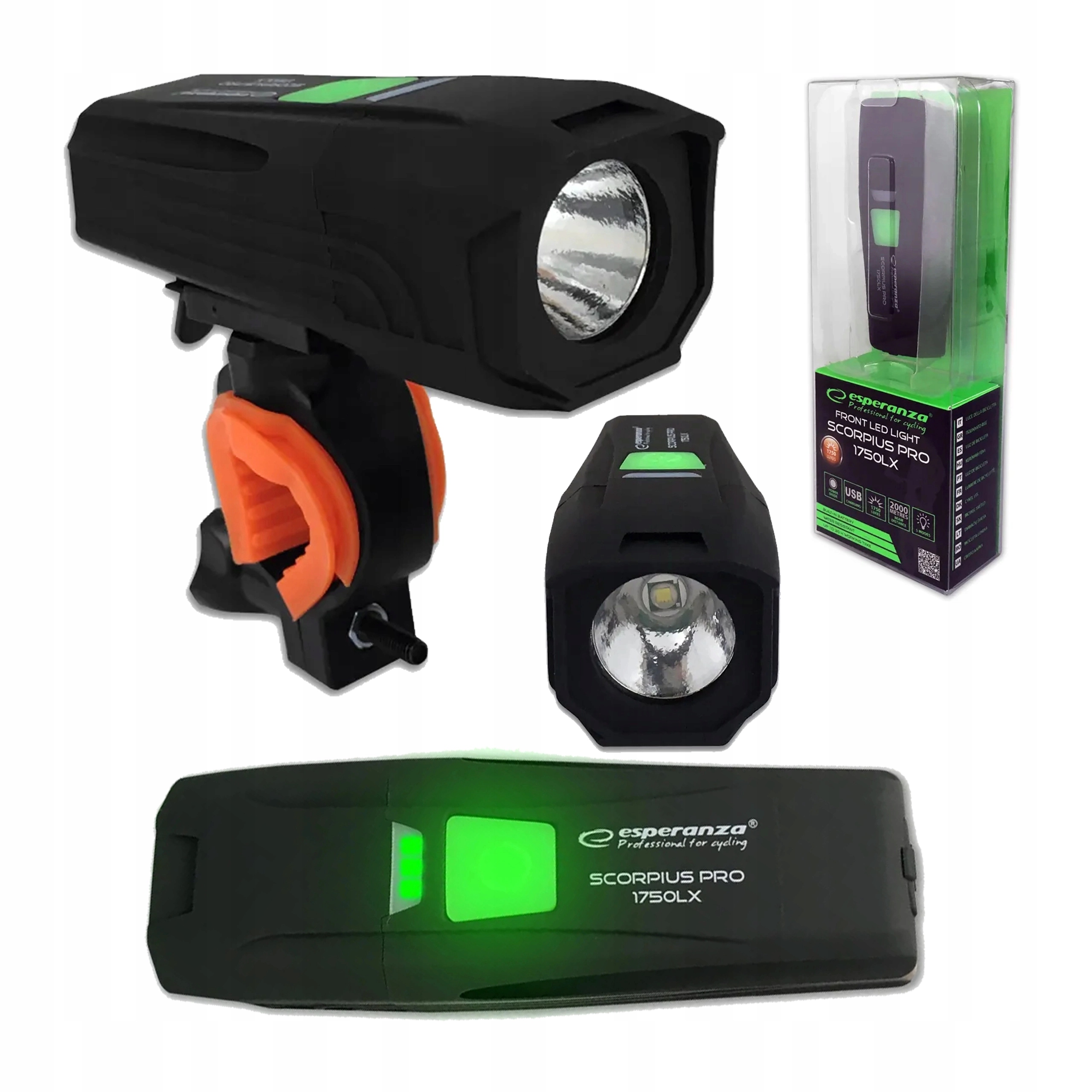 Lampka Rowerowa Przód Led Usb Mocna 2000M Lampa Akumulatorowa Przednia