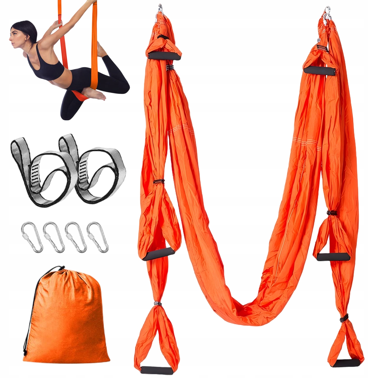 Akrobatický Šátek Senzorická Houpací Síť Aerial Joga Se Šesti Úchyty 2.2 m